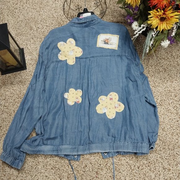 3689 Size XXXL Upcycled Time & True Light Weight Jean Jacket. - Picture 7 of 10